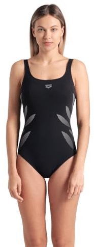 Arena Milena Wing Back Traje de Baño de una Pieza para Mujer, Copa B, Bañador Moldeador, Tecnología de Power Mesh y Tejido Sensitive Resistente al Cloro, Copas Fijas y Tirantes Ajustables