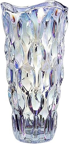 Weiße Vase, Blumenvase für Dekoration, Glas, bunte Vase, 30 cm hoch