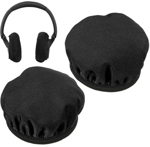 Qikam Housses de Coussinets pour écouteurs, Housses pour écouteurs en Tissu,Oreillettes de Remplacement pour écouteurs - Housses de Casque en Tissu réutilisables, Extensibles et Confortables, faciles