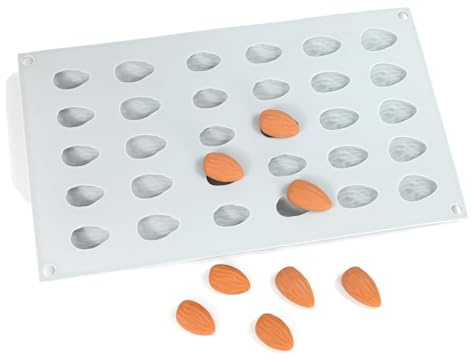 Silicone Molds for Mousse Cake, 3D Silicone Baking Mold for French Dessert Pastry Ice Cream Cake Decoration Mold, Almond Shape