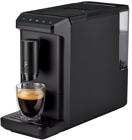 Tchibo Kaffeevollautomat Esperto mini für Caffè Crema und Espresso, nur 16cm breit, klein und kompakt, geeignet für jede Küche, Camping, Tinyhouse, Studentenapartment, Schwarz