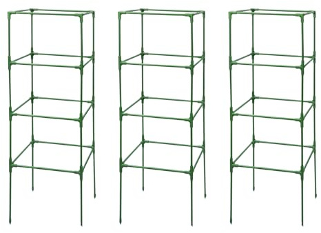 Gabbie per pomodori da giardino - Gabbie di supporto per pomodori, 3 pezzi, per arrampicarsi su peonie, cetrioli, verdure, fagioli, rosa, terrazza, aiuole da giardino