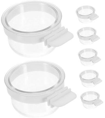 TOYANDONA 7pièces Distributeur de Nourriture pour Oiseaux et Mangeoire Détachable Transparente pour Cage Coupelles pour Perroquets et Petits Oiseaux