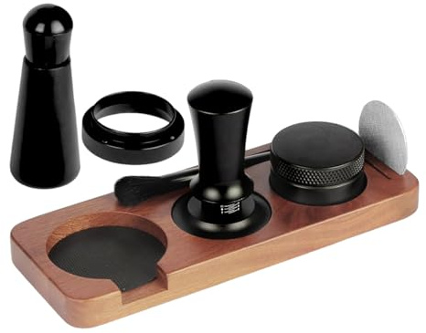 Juego de manipulación de expreso – Prensa de en polvo de 58 mm, herramienta de manipulación, mango de acero inoxidable, dispositivo compacto | para encimera, viajes comerciales, hoga
