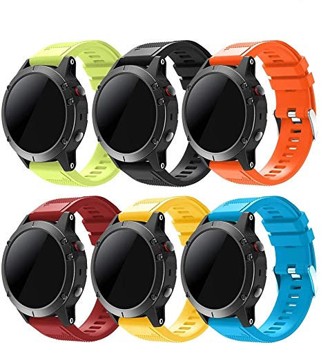TOPsic Fenix 5 Sportuhr Armband - Silikon Sportarmband Uhr Armband Ersatzarmband mit Werkzeug für Fenix 5/Fenix 5 Plus/Fenix 6/Fenix 6 Pro/Fenix 7/Fenix 7 Solar/Fenix 7 Sapphire Solar/Fenix 8 47mm