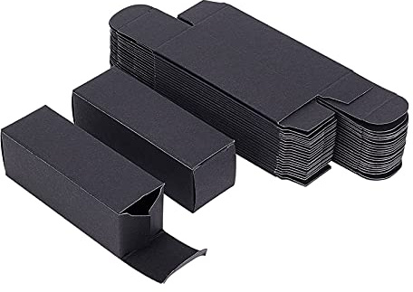 BENECREAT 50 Pack Kraft Paper Lipstick Box 8.6x2.8x2.8cm Rectangle Festival Gift Wrapping Boxes Paper Box for Lipstick Package