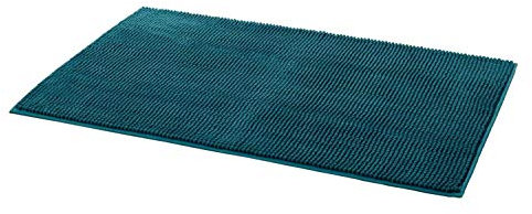 Badematte Badteppich Badezimmerteppich | 60 x 100 cm | Petrol | Polyester | Für Fußbodenheizung geeignet