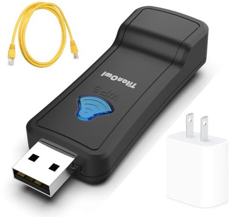Ethernet LAN to WiFi Wireless Adapter for 2.4GHZ 300Mbps, RJ45 Cable Extender, Installation Required