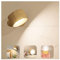 Wall Light LED Wall lamp with Rechargeable Battery Operated, Touch Control 3 Brightness Levels 3 Color Modes Wall Sconces 360° Free Rotation Mordern Dimmable for Living Room Bedrooms Woodgrain