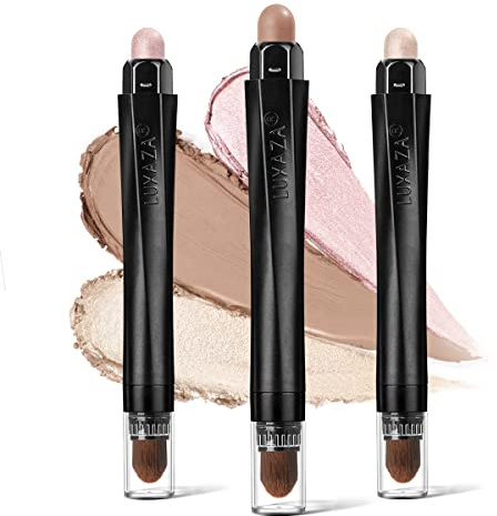 LUXAZA 3PCS Cream Eyeshadow Stick Matte Shimmer Waterproof Long-lasting Crease-proof & easy to apply, suitable for dailymakeup touch-ups, Suitable for mature skin and older women