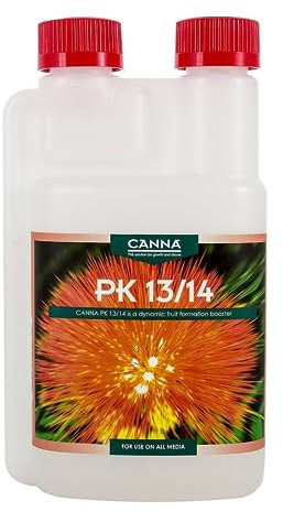GROWMANIA Fertilizante PK 13-14 de Canna 250 ML | Abono para Cultivos y Plantas Etapa de Floración Avanzada | Cogollos de Gran Tamaño