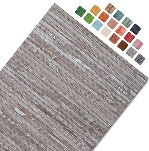 CosìCasa Bambusteppich für die Küche mit Rutschfester Unterseite | Badematte Holz Pflegeleicht | Bambus Bambusmatte Bad | Küchenläufer rutschfest Bambus | Verwittertes Taupe 75X140