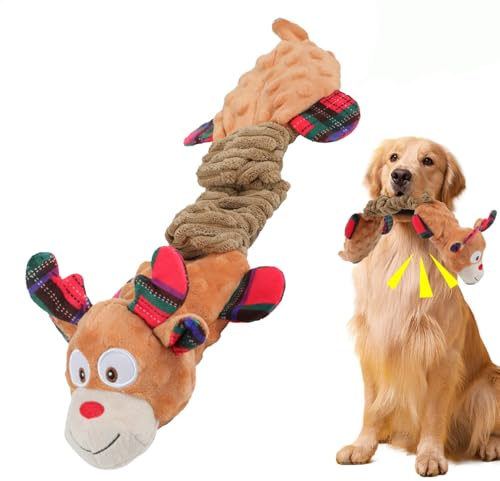 Gobesty Giochi per Cani Squeak Interattivi, Giocattoli per Cani per Natale, Resistenti Peluche per Cani, Giochi Interattivi per Cani, Giocattoli da Masticare per Cani, per Cani Grandi Media e Piccoli