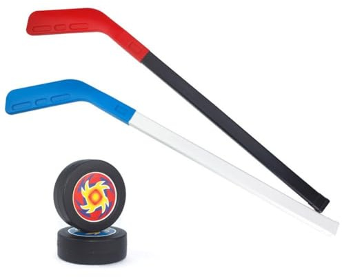 Kids Hockey Sticks and Balls Set 2pcs Ice Hockey Sticks for Kids Indoor Outdoor Street Hockey Set for Children Lawn Games 72cm