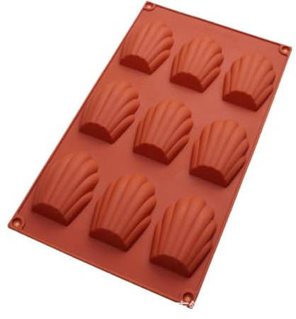 Madeleine Mold | Madeleines Baking Tray | Shell Shape Cookie Pan Silicone | 9 Cavities Silicone Non-Stick Madeleine Tray, Nonstick Tea Cake Pan for Madeleines Muffin Cakes Candy Chocolate Mould