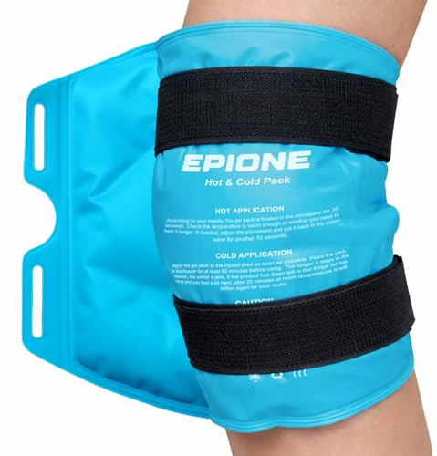 Boston Tech EPIONE Poche de Glace Genou Réutilisable – Compresse en Gel Chaud et Froid avec Doubles Sangles Ajustables, Pack Froid Genou pour Sport et Récupération (27 X 35 cm)
