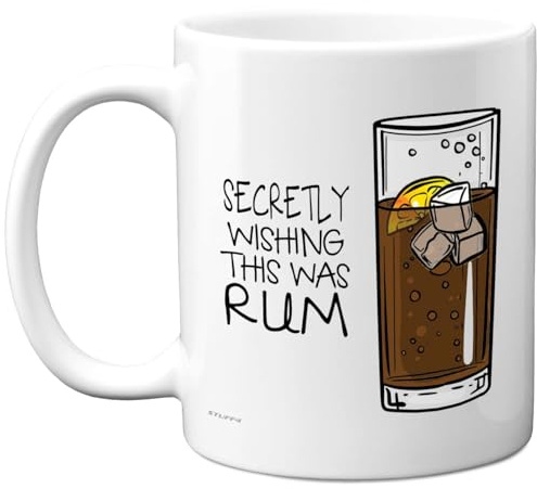 Funny Mug for Women and Men, Secretly Wishing This was Rum | Funny Birthday Mugs Present Gifts for Friend Family Colleague, 11oz Ceramic Coffee Humour Joke Banter Cup