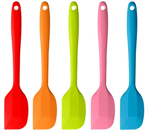 5 Pezzi 28cm Spatole in Silicone Multicolore, per Cottura e Miscelazione, Resistente Al Calore Antiaderentespatole Silicone Cucina