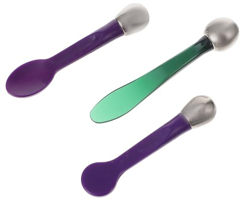 ULTECHNOVO 3 pièces Set de Cuillères pour Crème Visage et Contour des Yeux Outils de Massage pour Améliorer la Réduction des Ternes et Raffermir la Peau