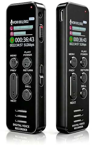 Liebssen 32GB Digital Voice Recorder HD Audio Recording Easy Operation Smart Voice Recognition A-B Repeat Password Lock Voice Activated Rechargeable Dictaphone for Meeting Interview Lecture etc.