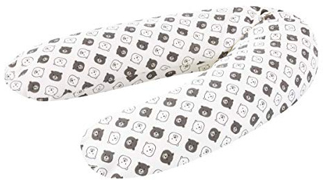 Träumeland TT19112 Housse de Rechange pour Coussin d'allaitement et de Grossesse 190 cm Motif Petit Ourson Multicolore