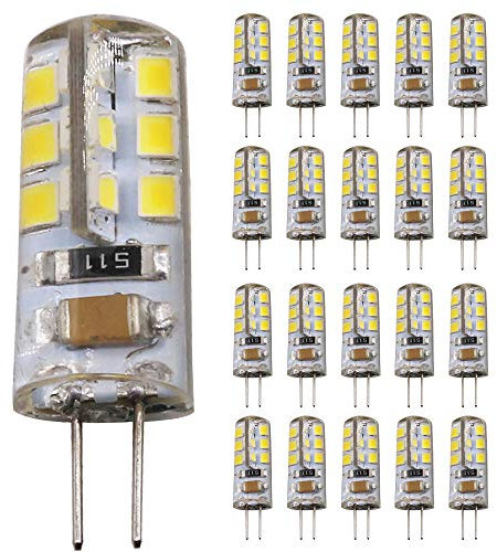 Mengjay 20x G4 Bombillas LED 3W,Blanco cálido 3000K Lámparas LED,Equivalente a 40W G4 Luz halógena, 260Lm 220V AC, Sin parpadeo, Ángulo de 360 grados,para iluminación de sala. (24 SMD 2835)