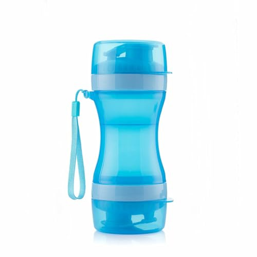 InnovaGoods® Bouteille avec réservoir d'eau et de Nourriture pour Animaux de Compagnie 2-en-1 Pettap, Garde Votre Animal hydraté et nourri, Design Compact et léger, idéal pour Sortir avec des Animaux