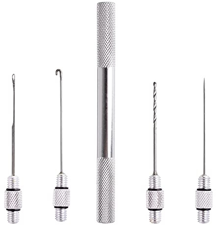 Elionless Carp Fishing Rigging Bait Needle Tool Set, 5-in-1 Carp Fishing Tackle Kit, Bait Boilie Drill Stringer Needle with Nonslip Aluminum Alloy Handle