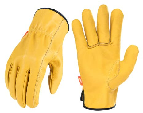 Vgo... 1 Paar Arbeitshandschuhe aus echtem Schweinsleder, für leichte Aufgaben, Fahrer und Handwerk (PA9501)