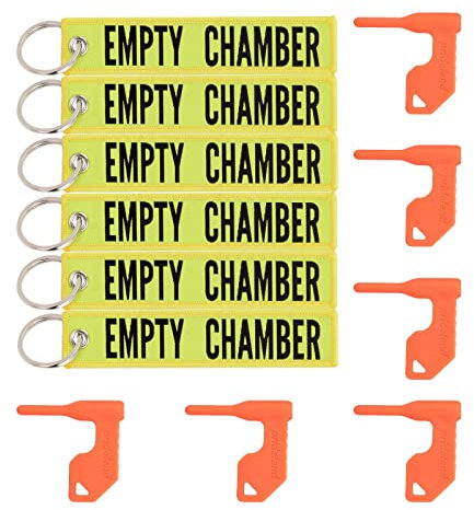 BOOSTEADY Safety Flag Sicherheitsflagge Pistolenkammer für Gewehr Kurzwaffe Schrotflinte mit Bonus DIY Schlüsselanhänger Tags, 6er Pack Orange