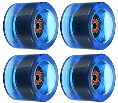 PATIKIL 70mm 78A Longboard Roues avec Rouge ABEC-9 Roulements, 4 Paquet Doux Croiseur Roues Rue Roues pour Skateboards Skateboard Roue PU, Clear Bleu