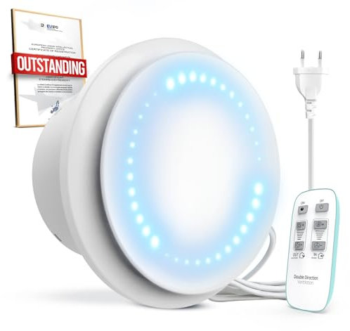 SBONNI Badlüfter 100mm, 2 Richtungen, 6 Geschwindigkeiten Lüfter Bad mit Fernbedienung, Statusanzeige, Speicherfunktion, Leise Abluftventilator Badezimmer WC Garage Keller Deckenmontage Wandmontage