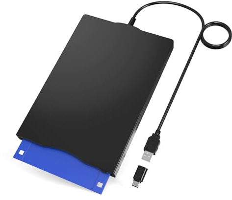 USB floppy drive and tape drive, easy conversion with floppy disk to USB converter, included zip drive, compatible with Mac and PC, Linux systems, Driverless Plug and Play
