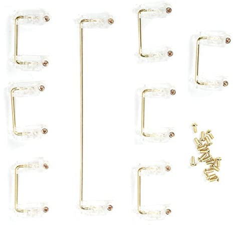Tangentbordsstabilisator, Skruva in Stabilisatorer med 2u 6.25u Ledningar, Montera Tangentbordsstabilisatorer för Mekaniska Tangentbord (Transparent)