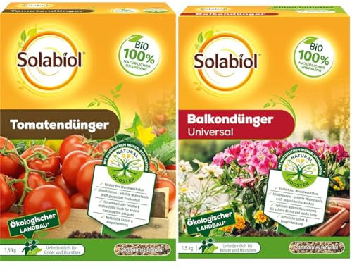 Solabiol Tomatendünger mit Wurzelstimulator und natürlicher Sofort- und Langzeitwirkung & Bio Balkondünger Universal