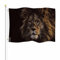 Drapeau lion 9,1 x 1,5 m avec œillets en laiton - Protection UV - Pour extérieur et intérieur - Avec œillets en laiton - Couleur vive - Marron