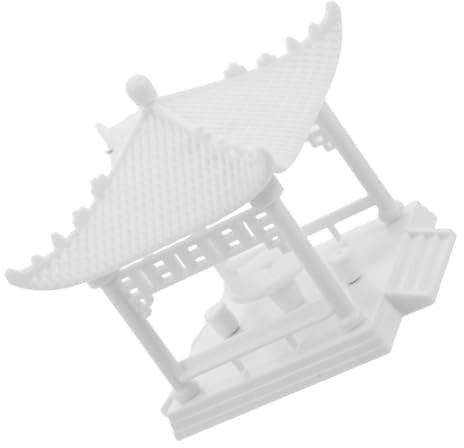 Toyvian Maqueta del Pabellón De Parque Blanco De Plástico De Ensamblaje para Decoración De Jardín Exterior Miniatura De Simulación para Paisaje De Construcción De De Muñecas