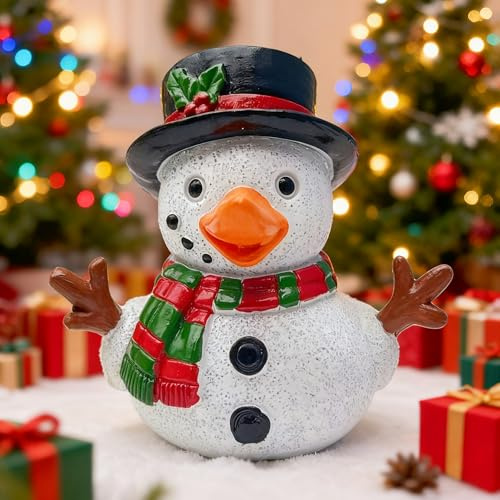 FBAWCJ Christmas Snowman Duck Sculpture,Cute Resin Christmas Duck Figurines for Car Dashboard Office Desk Home Christmas Decor Novelty Gifts (Snowman)