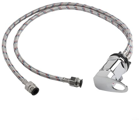 Gettimore Rubinetto miscelatore doccia con code in acciaio inox da 800 mm per camper uso camper effetto cromato costruzione in ottone con leva singola