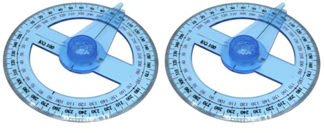 2 piezas de transportador de círculos de 360 grados, regla transparente, herramientas de medición matemáticas para dibujar