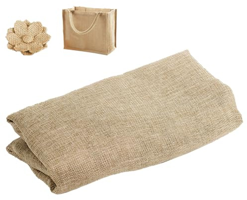 PEEXTBB 100 x 160 cm Tela de Yute, Tela Arpillera por Metros, 280 g/m² Saco de Tela de Fibras Naturales, Tele para Coser Lino DIY Recortable Decoraciones, para Fiestas en el Jardín, Bodas