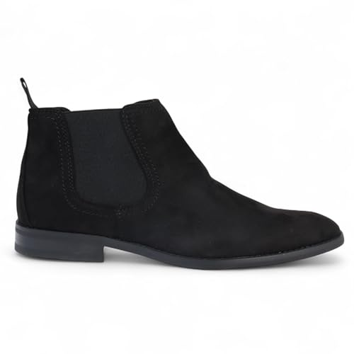 Stivali Chelsea da Uomo Dolcetto in camoscio Nero con Fodera in Vera Pelle, Modello Slip-on