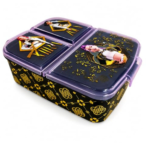 Stor Sandwichera Múltiple K-Pop Demon Hunters Rumi, Mira y Zoey, Licencia Oficial, Fiambrera Infantil para Niñas, Lonchera Escolar con 3 Divisiones Sin BPA, 17x14x5 cm