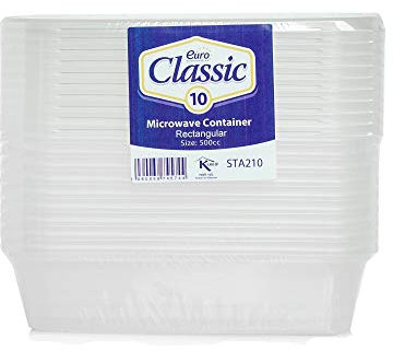 Essential Housewares 10 Food Containers with Lids - 500ml. BPA-Free Leak-Proof Tupperware Lunch Box Meal Prep Containers Reusable. Lunchbox Snack Box Food Storage Containers.