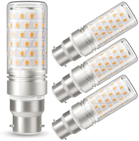 DiCUNO B22 LED Mais Glühbirne 10W, 2700K Warmweiß, ersetzt 130W Glühbirne, 1350lm, E27 LED Lampe, CRI 82, 360° Abstrahlwinkel, Kein Flackern, Nicht dimmbar, 230V, 4er Pack