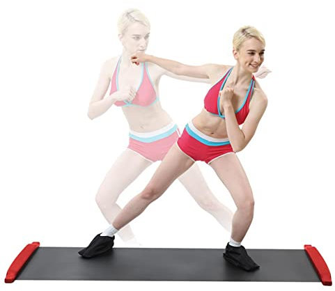 Slide Board with Shoe for Leg, Pot, Fitness and Athletic Training, Non-Slip Mat, Powerslide, Gym Slider