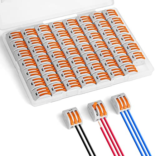 flintronic Bornes de Connexion, 55PCS 3 Entrées Connecteur Électriques Rapide de Fil, Électrique Connecteurs D'épissag Automatique à Levier-écrou pour Circuit en Ligne 28-12 AWG, PA/PC Ignifuge