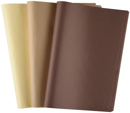 CHRORINE 50 hojas de papel de seda marrón kraft multicolor para envolver regalos a granel para baby shower, boda, cumpleaños, bricolaje y decoración de manualidades
