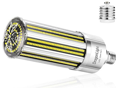 DragonLight 2024, lampadina LED super luminosa, 120 W, senza ventola (sostituisce 800 Watt), E27 con adattatore E40, 5000 K, luce bianca fredda, 14,400 lumens – ideale per luci chiuse