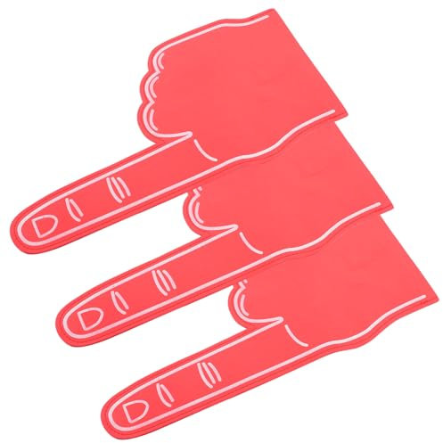 WHAMVOX 3stücke Teiliges Schaumstoff-fingerhandschuhe Für Sportveranstaltungen Leichte Eva-Material Leuchtend Rote Hand Cheerleading Zubehör Für Schul Sportfans